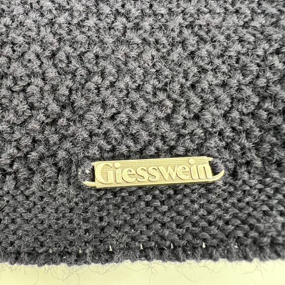 Vtg Giesswein Wool Cardigan Womens 14 Navy Blue Antler Button Mushrooms Austrian - Picture 9 of 11